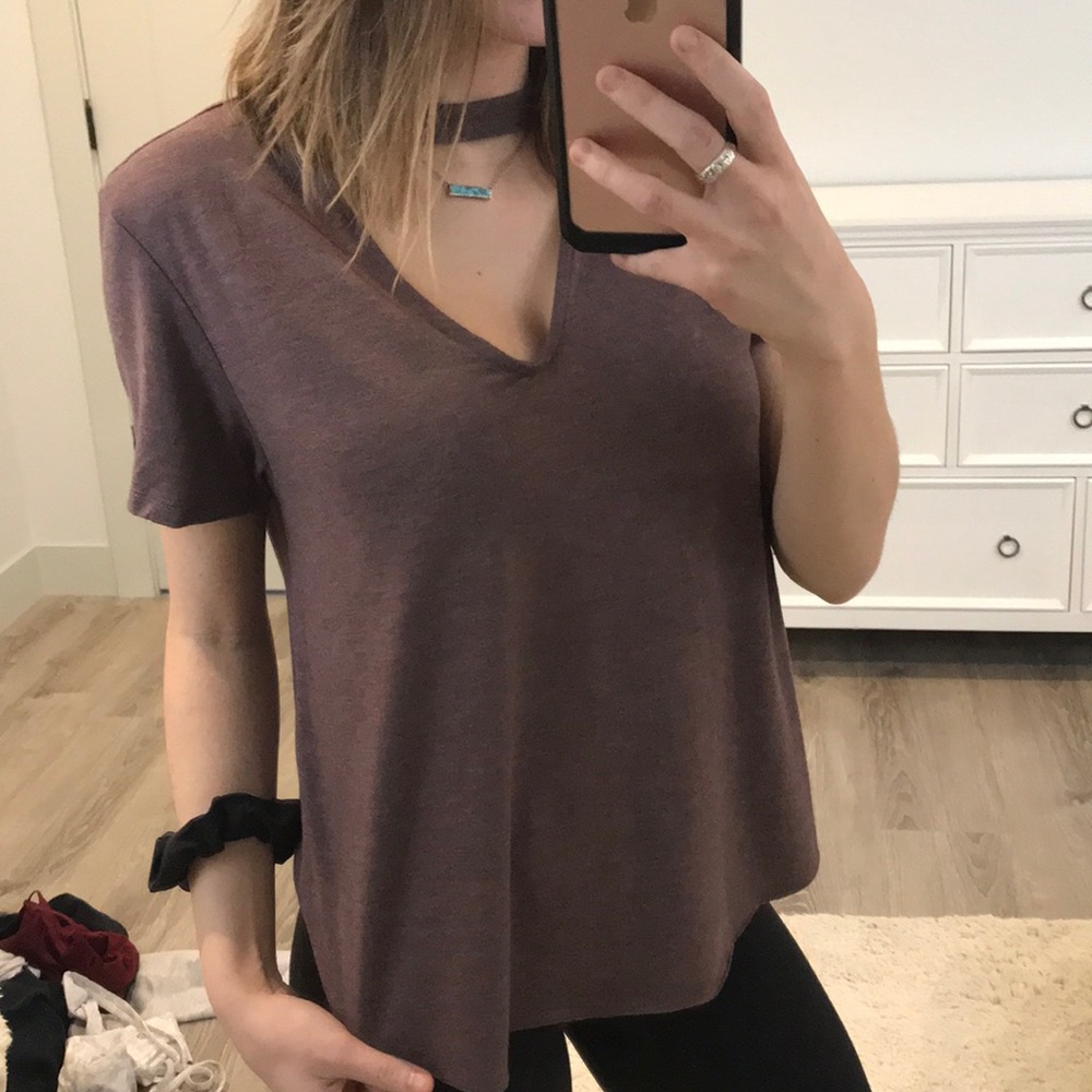 Dark purple cut out Tee